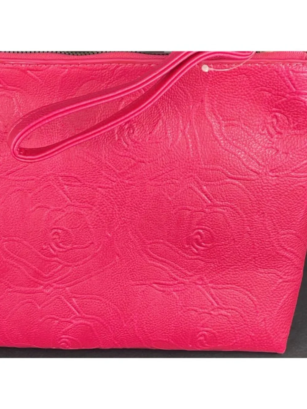 Betsey Johnson NY Large Pink Rose Purse Wristlet Bag NWOT - Picture 7 of 15
